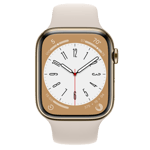 Refurbished Apple Watch Series 8 GPS + Cellular, 45mm Gold Stainless Steel Case with S/M Starlight Sport Band