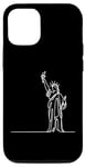 Coque pour iPhone 15 Pro One Line Art Dessin Lady Liberty