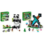 LEGO 21244 Minecraft L’Avant-Poste de l’Épée, Jouet de Construction & 21245 Minecraft Le Refuge Panda, Jouet De Maison Amovible, avec Figurines Animaux Et Squelette, pour Enfants