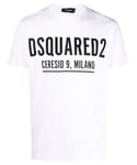 Dsquared2 Mens Ceresio 9 Logo-print T-shirt in White Cotton - Size X-Large