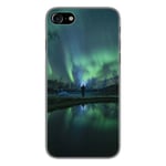 Tryckt silikonfodral kompatibelt med Apple iPhone SE 2020 iPhone SE 2022 Northern Lights Transparent