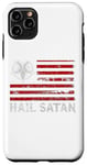 Coque pour iPhone 11 Pro Max Upside Down Cross 666 Drapeau américain All Hail Satanic