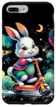 Coque pour iPhone 7 Plus/8 Plus Bunny Riding Trottinette électrique Motif lapin