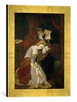'Encadré Image de Edouard Cibot "Anne Boleyn a la Tour de Londres, dans les premiers moments de son arrestation, d'art dans le cadre de haute qualité Photos fait main, 30 x 40 cm, or Raya