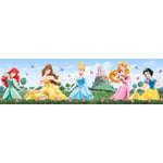 Frise de papier peint adhésive Princesses - 10 x 500 cm de Disney bleu, vert et jaune