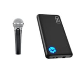Shure SM58-LC Cardioid Dynamic Vocal Microphone with Pneumatic Shock Mount, Spherical Mesh Grille & INIU Power Bank, Portable Charger 10000mAh Slimmest & Lightest High-Speed USB C Input & Output