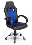 EAGO Racing Master Chaise de Bureau de Gaming Noir/Bleu