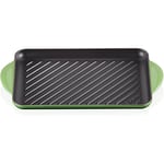 Le Creuset Enamelled Cast Iron Rectangular Grill, For Low Fat Cooking On All Hob Types Including Induction, 32.5cm, Bamboo, 20202324080460