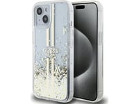 Guess Guhcp15mlfcsegt Iphone 15 Plus / 14 Plus 6.7" Transparent Hardcase Liquid Glitter Gold Stripes