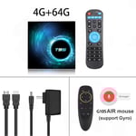 Boîtier Smart TV T95 Plus HD 6K,Android 14,Allwinner H616,4 Go/64 Go/2024 Go,décodeur PK X96Max Plus/H96,lecteur multimédia avec WiFi pour touristes,128 - Type 4G 64G Voice Remot #A