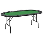 Pokerbord för 10 spelare hopfällbart 206x106x75 cm - Grön