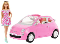 Barbie Doll & Fiat 500 Vehicle Toy Car Playset