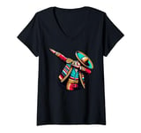 Womens Dabbing Mexican Matador Poncho Cinco de Mayo Spaniard Sport V-Neck T-Shirt