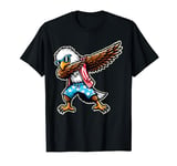 Dabbing Bald Eagle Sunglasses American Flag 4th Of July Kids T-Shirt