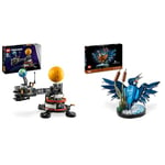 LEGO Technic Planet Earth and Moon in Orbit Model Building Set & Icons Kingfisher Bird Set, Model Building Kit for Adults