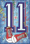 Age 11 Boy Birthday Card -11th Birthday Blue with Red Converse & Foil 7.75x5.25"