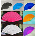 1pc Chinese Style Plastic Fabric Fold Hand Held Fan Dance Party Purple