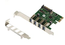 KALEA-INFORMATIQUE Carte contrôleur PCI Express PCIe vers USB 3.0 4 Ports USB3 A horizontaux avec Chipset Via VLI VL805, équerres Low et High Profile