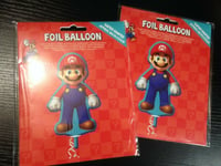 x 2 Super Mario Party Balloons Mario Bros Nintendo Giant Foil Helium Twin Pack