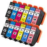 12 Ink Cartridges XL (Set) for Epson Expression Photo XP-8505 & XP-8605