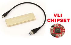Boitier Aluminium USB 3.1 Pour SSD M.2 M2 NGFF POUR FORMAT 2280 - CHIPSET VLI POUR FORMAT 2280 - CHIPSET VLI