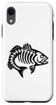 Coque pour iPhone XR T-shirt amusant avec silhouette d'os de poisson