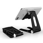 Delyte Phone and Tablet Stand Holder, Aluminum Foldable Adjustable Portable Stand Holder for All Mobile Phones, Tablets, iPad, and Pads by Big Delight Colour: Black