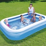 Jumbo Rectangular Paddling Pool Family Swimming Inflatable Outdoor Family 2.6M