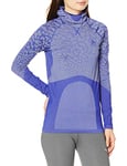 Odlo BL Blackcomb T-Shirt à Manches Longues Femme, Bleu Clematis-Tradewinds-Bleu Clematis, s