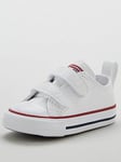 Converse Infant Unisex Easy-On Velcro Leather Ox Trainers Trainers - White, White, Size 9 Younger