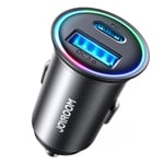 Joyroom Mini Billaddare USB-A/USB-C 60W - Svart Svart
