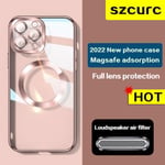 Coque iPhone 12 Pro Max Or & Protecteur D'écran-Coque Magsafe pour iPhone , coque de téléphone de luxe haut d