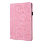 LMFULM® Case for Lenovo Tab M8 TB-8505F / TB-8705F (8.0 Inch) PU Leather Case Mandala Embossing Protective Shell Smart Case Stand Case Flip Cover Pink