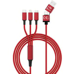 Smrter - Câble de charge usb usb 2.0 usb-a mâle, usb-c® mâle, Connecteur Lightning , USB-Micro-B mâle 1.20 m rouge