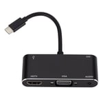 HDMI, VGA, Audio USB-C-adapteri - Musta