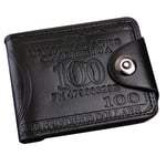 Plånbok Börs 100 dollar sedel Pengar Bifold korthållare - Svart