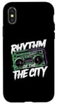 Coque pour iPhone X/XS Rythme de la ville - Vintage Ghettoblaster Boombox Lover