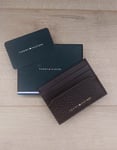 Tommy Hilfiger Premium Leather Credit Card Holder Case Wallet Brown Gift Box UK