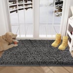 YOOTUKL Chenille Doormat Indoor 80x50cm Muddy mats for dogs Washable Rug Non Dr