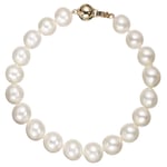 A B Davis Freshwater Lustre Pearl Knotted 7.5" Bracelet with Gold Clasp