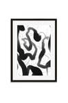 Black And White Brush Strokes Framed Art