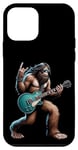 Coque pour iPhone 12 mini Rock On Bigfoot jouant de la guitare électrique Sasquatch Music Band