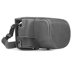 MegaGear MG1454 Ever Ready Leather Camera Case and Strap for Olympus PEN E-PL10, E-PL9 (14-42mm), Gray