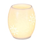 LYLQ White Ceramic Electric Wax Melting Burner Flower, Aroma Candle Heater, Sleep Yoga Aroma Oil Burner, Size: 8.5 * 11.5cm 8.5x11.5cm