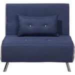 Beliani - Canapé Type Chauffeuse en Tissu Bleu Convertible en Lit Confortable et Fonctionnel pour Salon Scandinave Moderne
