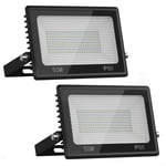 50W LED Flood Light Outdoor, 5000LM 6000K Cool White Hardwired Floodlight Anti-Glare, IP66 Waterproof Super Bright Exterior Security Light for Yard, Garden, Lawn, Garage, Playground (2 Pack)