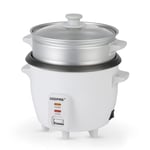 Geepas 300W Rice Cooker & Steamer with Keep Warm Function, 0.6L | Automatic Cooking, Non-Stick Inner Pot | Make Rice & Steam Healthy Food & Vegetables | Includes Measuring Cup & Spatula