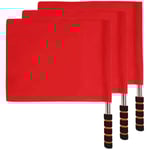 3 st Domare Flaggor Rostfritt Stål Kommandoflagga Röd Signalflagga Säkerhetssignalflaggor Röd 45x36cm Red 45x36cm