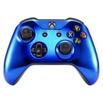 eXtremeRate® Coque Frontale pour Manette Xbox One S et Xbox One X Chrome Blue Edition