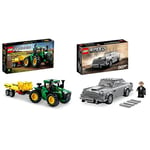 LEGO 42136 Technic John Deere 9620R 4WD Tractor Toy with Trailer, Farm Toys for Kids 8 Plus Years Old & 76911 Speed Champions 007 Aston Martin DB5 James Bond Replica Toy Car Model Kit